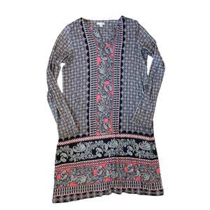 J Jill Pink and Navy Shift Dress XS